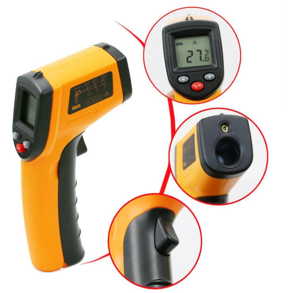 Handheld LCD Infrared Thermometer Convertible Units Laser Positioning Non-contact Thermometer Professional Accurate