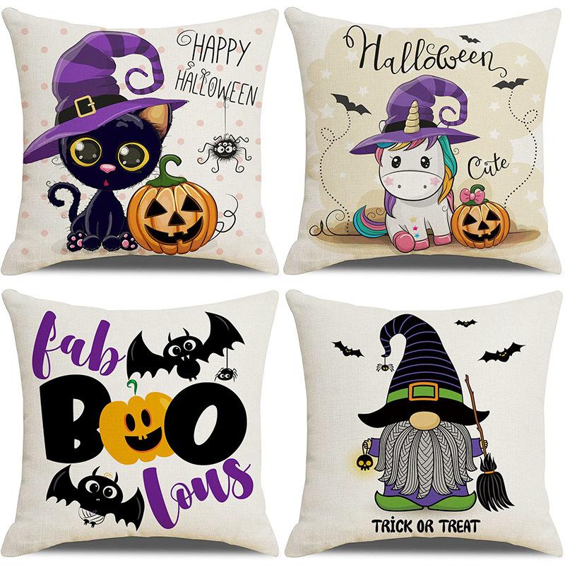 Halloween Pillowcase Pumpkin Skull Funny Ghost Cushion Cover Sofa Living Room Decoration Pillow