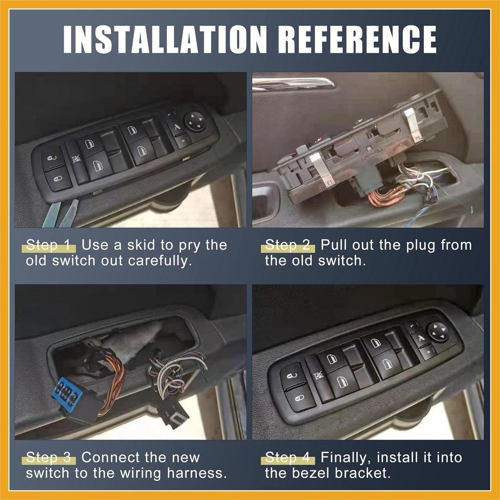 Master Driver Side Rear Power Window Door Switch F2TZ-14529-A Replacement for Ford Bronco 1992 1993 1994 1995 1996 Replacement