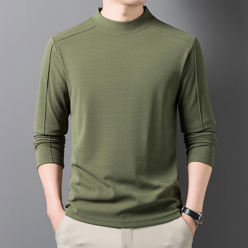 

Men s Thermal Half-Neck Long Sleeve Base Layer - Warm Brushed Top for Autumn & Winter 4XL армія зелений колір