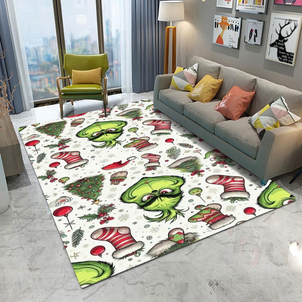 MINISO The Green Haired Monster Area Rug Non-Slip Bedroom Kitchen Bathroom Entracne Living Room Washable Halloween Carpet Decor