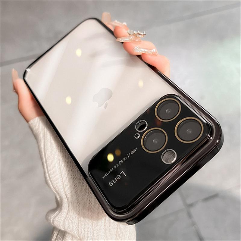 Großes Fenster iPhone 15 Concept Handyhülle für iPhone 12 13 14 Pro Max 14Plus Transparente TPU-Beschichtung Telefonabdeckung Glas Großes Fenster