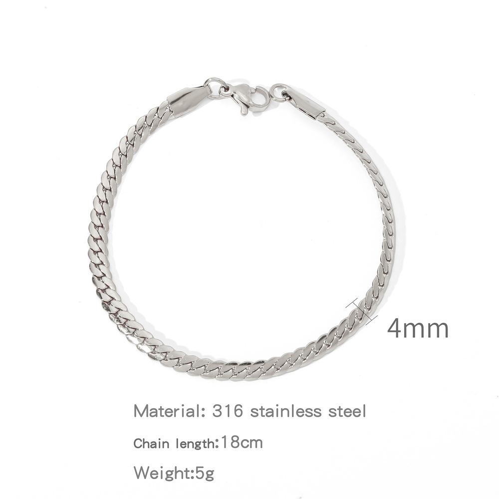 Titanstahl Europäisch-Amerikanisches Unisex Glattes Armband - Leichter Luxus Galvanisierter Schmuck