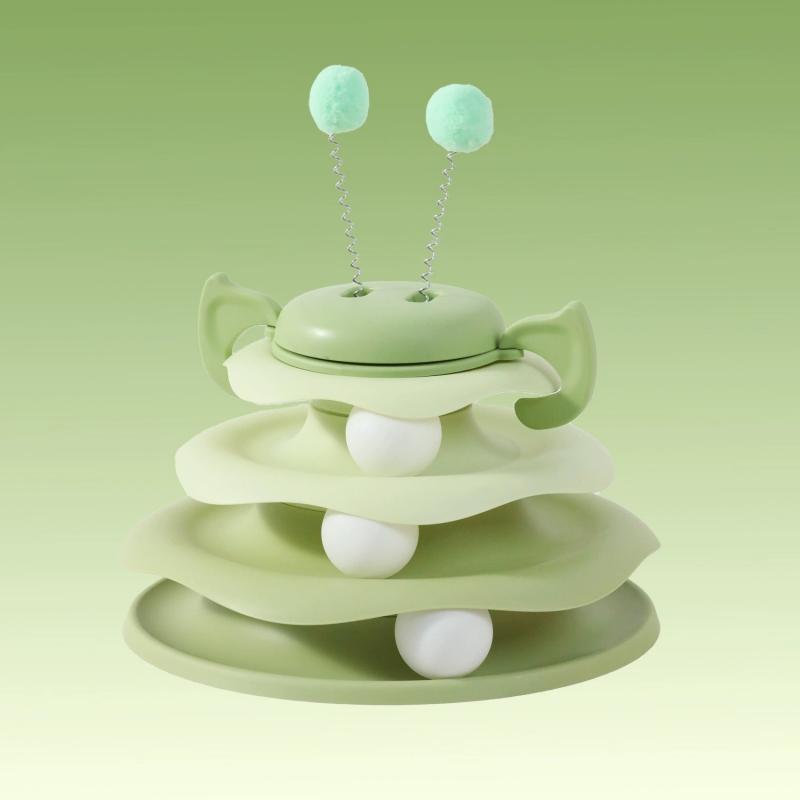 Cat Toy Interactive Bundle With Play Discs And Wobbler Cats For Stimulating