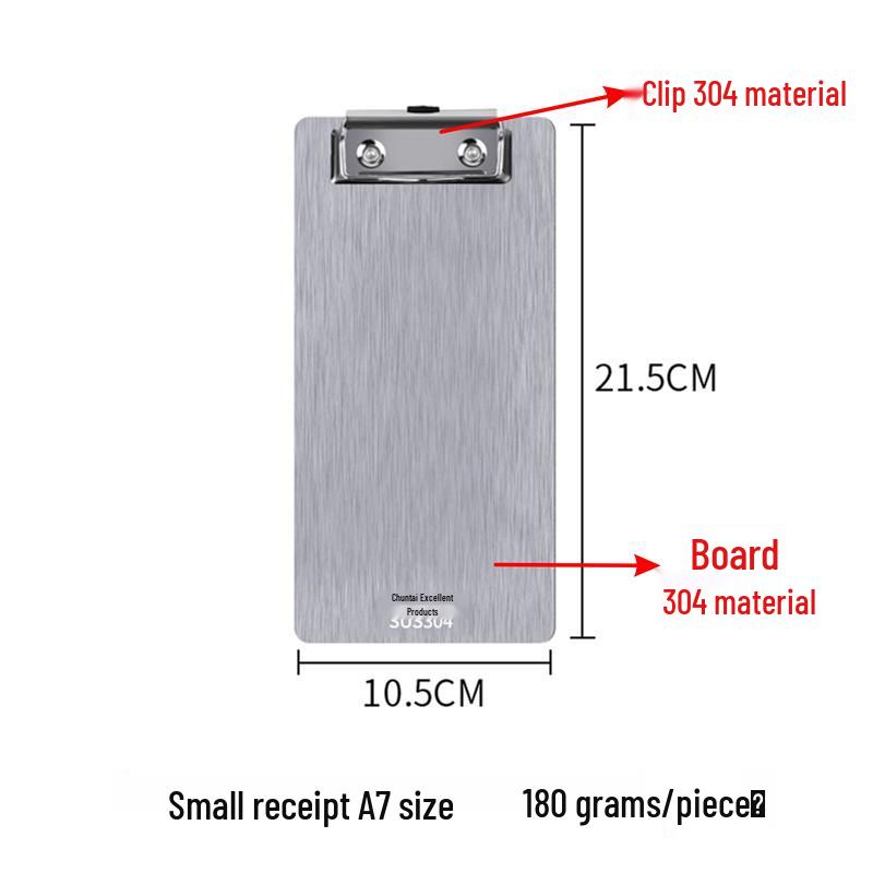 Chuntian Stainless Steel Clipboard with File Clip and Sticky Note Holder, A4/A3 Size
