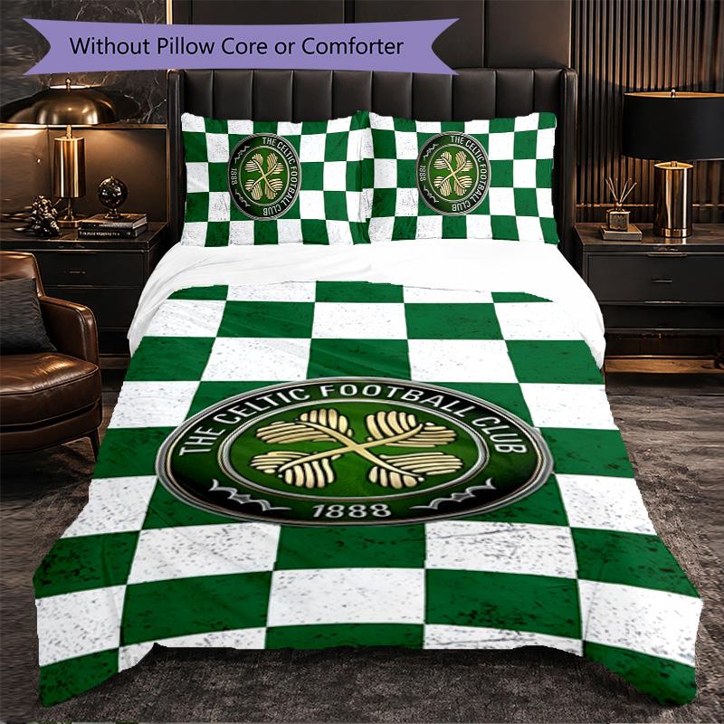Set Biancheria da Letto Celtic FC 3 Pezzi Morbido Set Copripiumino con Federe Set Decorazione Camera da Letto per la Casa
