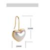 Minimalist Romantic Heart Pearl Hook Earrings Iridescent Shell Luster Gold Plated Dangle Earrings for Women Jewelry