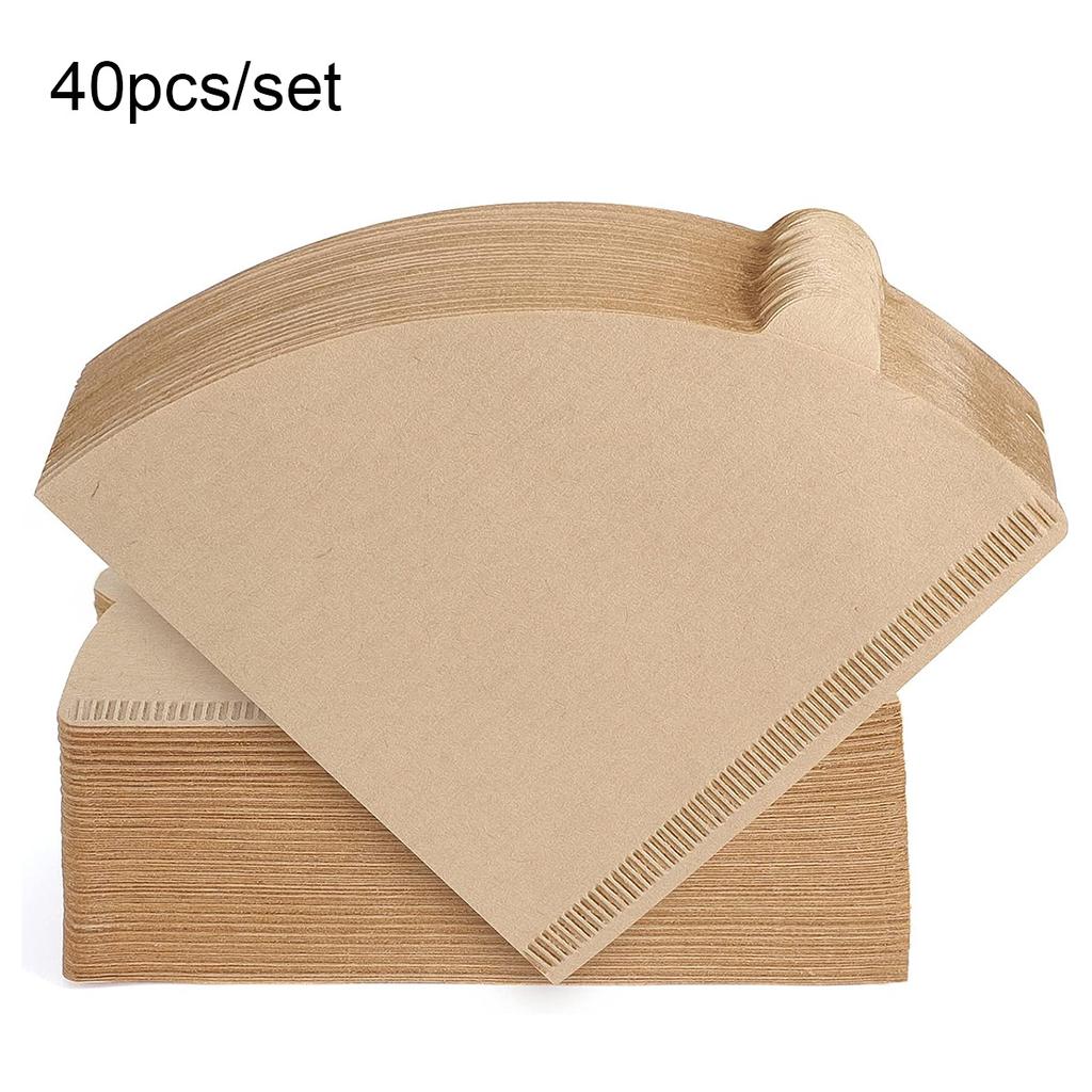 40Pcs/Set Coffee Filtration Paper Natural Paper Coffee Filtration Paper Disposable Raw Color Filtration Paper For Flip Brew And Drip Coffee