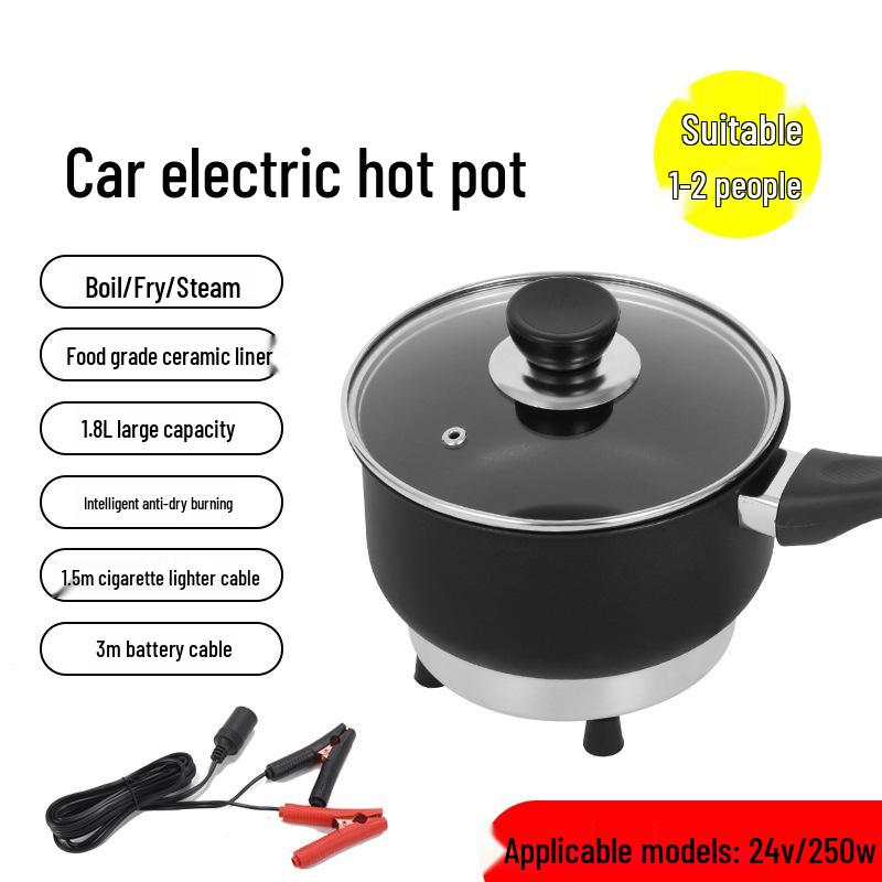 Truck Driver's 12V/24V Portable Electric Frying Pan and Hot Pot for Instant Noodles Cooking