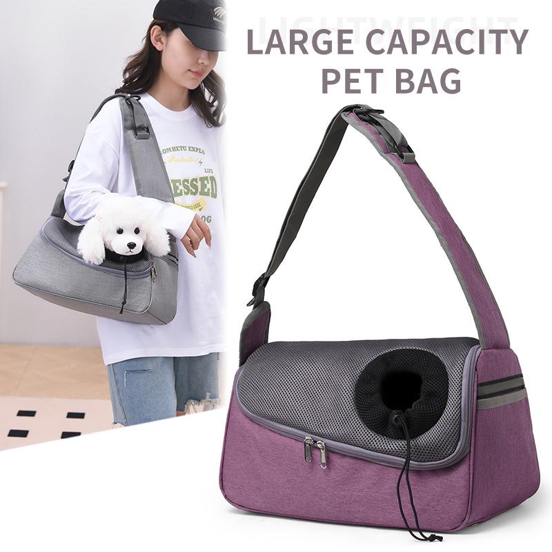 Ultralight Breathable Mesh Pet Crossbody Bag for Puppies and Kittens - Convenient and Comfortable Outing Bag.