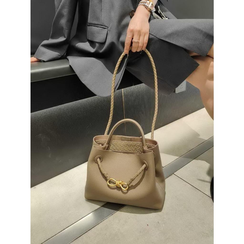 2026 Neue Leder-Damenhandtasche erste Schicht Rindsleder Retro gewebte Schmetterlingsschnalle Einzel-Schulter-Diagonal-Tasche