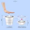800W Folding Electric Skillet Kettle Heated Food Container Heated Lunch Box Cooker Portable Hot Pot Cooking Tea