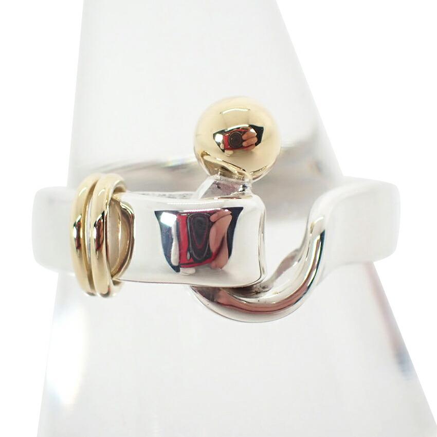 

TIFFANY 925/750 Hook & Eye Ring/Size 8/g528-61