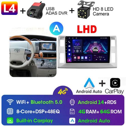 Android 14 Carplay WIFI+4G Car Radio For Toyota Previa 3 III XR50 Estima 2006-2019 Multimedia Player GPS 2din Head Unit Stereo