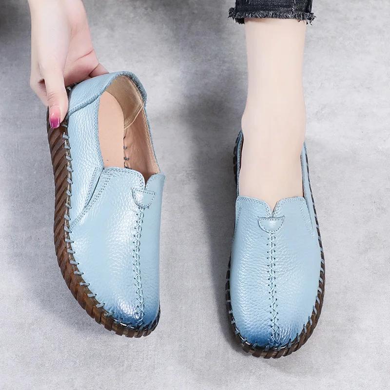 

Водонепроницаемые мокасины, широкие женские туфли для вождения, женские черные туфли на плоской подошве из натуральной кожи, красные дизайнерские мокасины для женщин, белые мокасины 35 синий