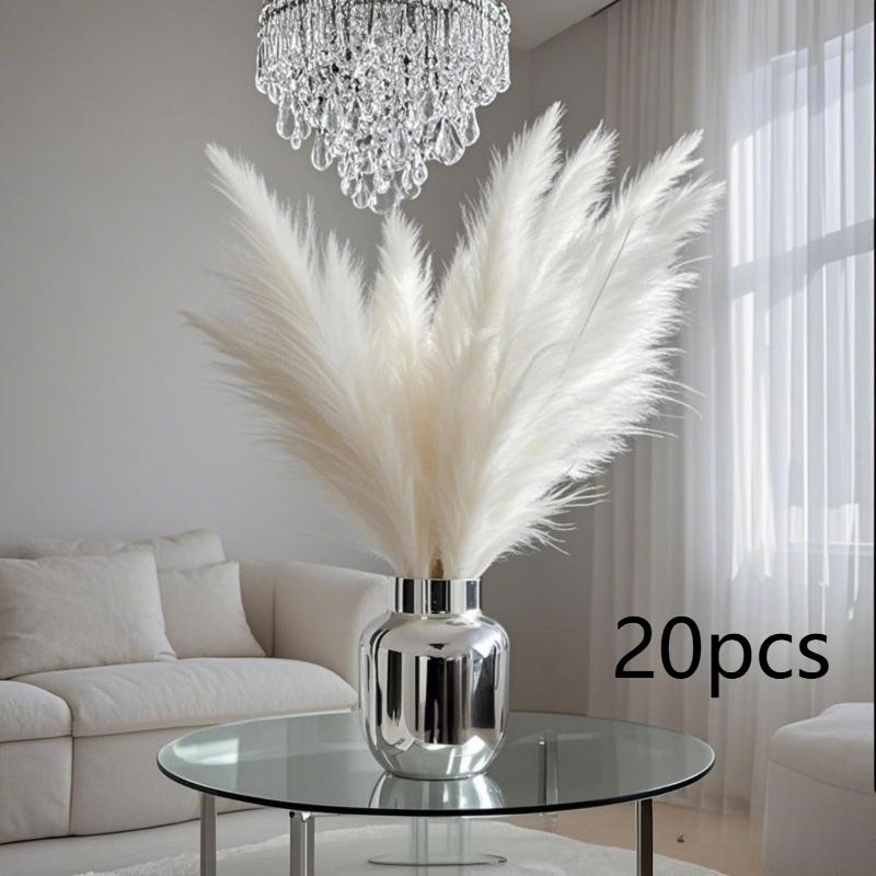 20pcs Cross-border Artificial Reed Decoration Feather Wholesale Eternal Flower Pampas Grass 55cm Nordic Boho Artificial