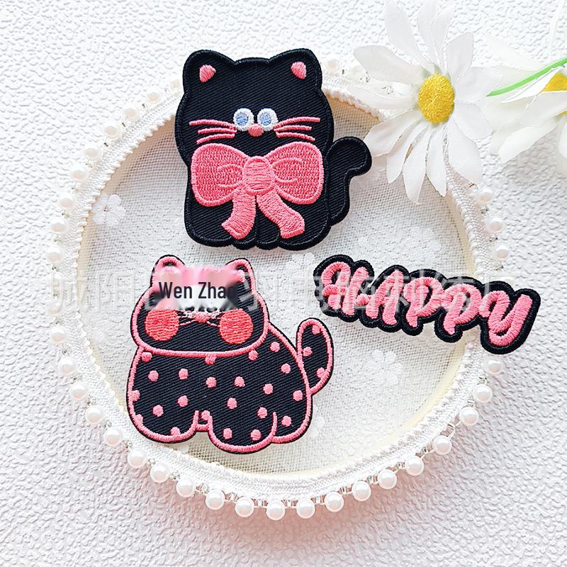 Cartoon Cat Self-Adhesive Embroidery Patch for Clothing, Shoes, and Hats Accessories