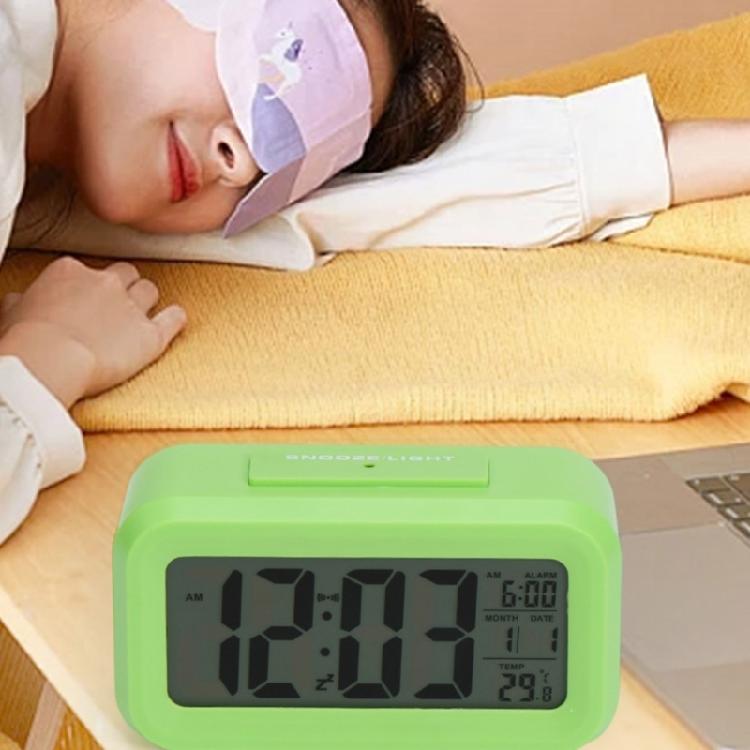 Plastic Digital Clock Temperature Calendar Display 1 Alarm Group Auto Nightlight Snoozes Function Household Essential