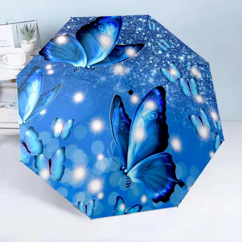 Butterflies And Sunflowers 8-Frame for Travel, camping, Casual Lightweight Portable Umbrella, Essential for every family Holidays Birthday Gift