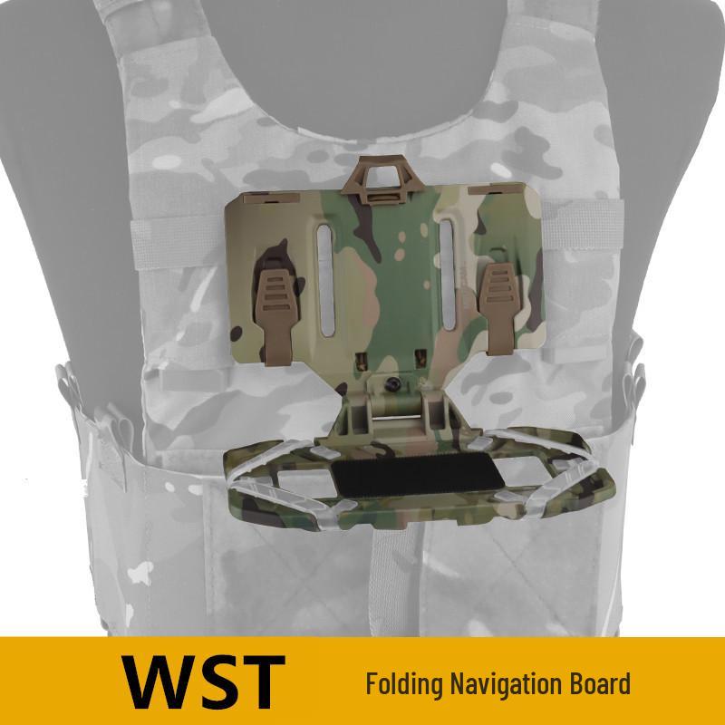 CS Tactical Camouflage Folding Navigation Board Molle Carrier: Universal Vest-Style Mount for Phone & Accessories
