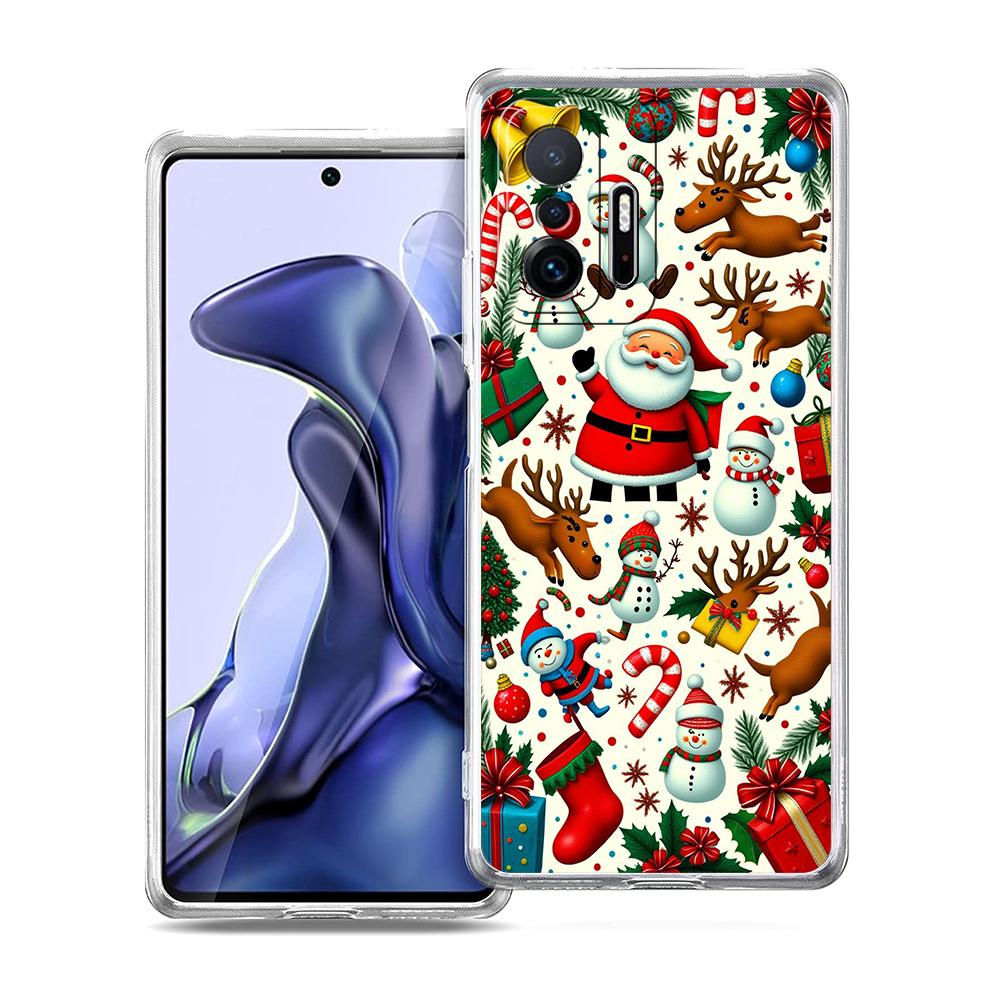 Transparente Handyhülle für Xiaomi Mi 14 13 12 11 Ultra 13T 12T 11T Poco X3 NFC F3 F6 Pro Lite 5G Weiche TPU-Schale Frohe Weihnachten
