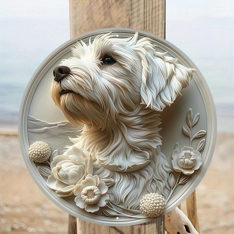 A Piece of 8x8 Inches (20cm X 20cm) Aluminum Metal Sign, 2D Flat Round Wreath Sign, Dormitory Decoration Valentine's