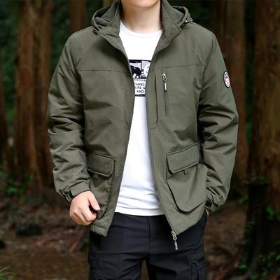 Plus Size Herren Baumwolle gefütterte Jacke Mantel Herbst und Winter Freizeit junge und mittlere Outdoor-Jacke plus samt warmen Mantel