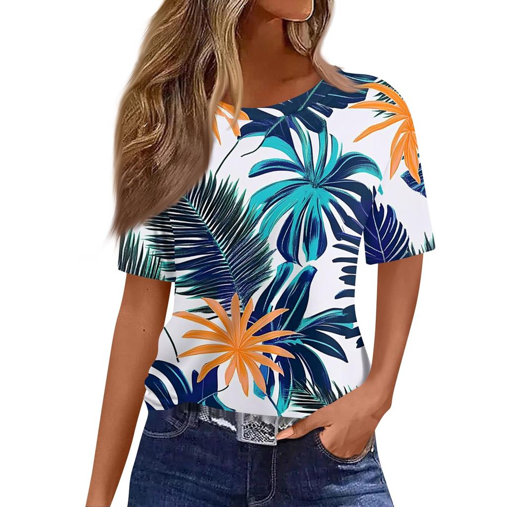 Modisches, lässiges Pullover-Oberteil mit kurzen Ärmeln und Rundhalsausschnitt für Damen