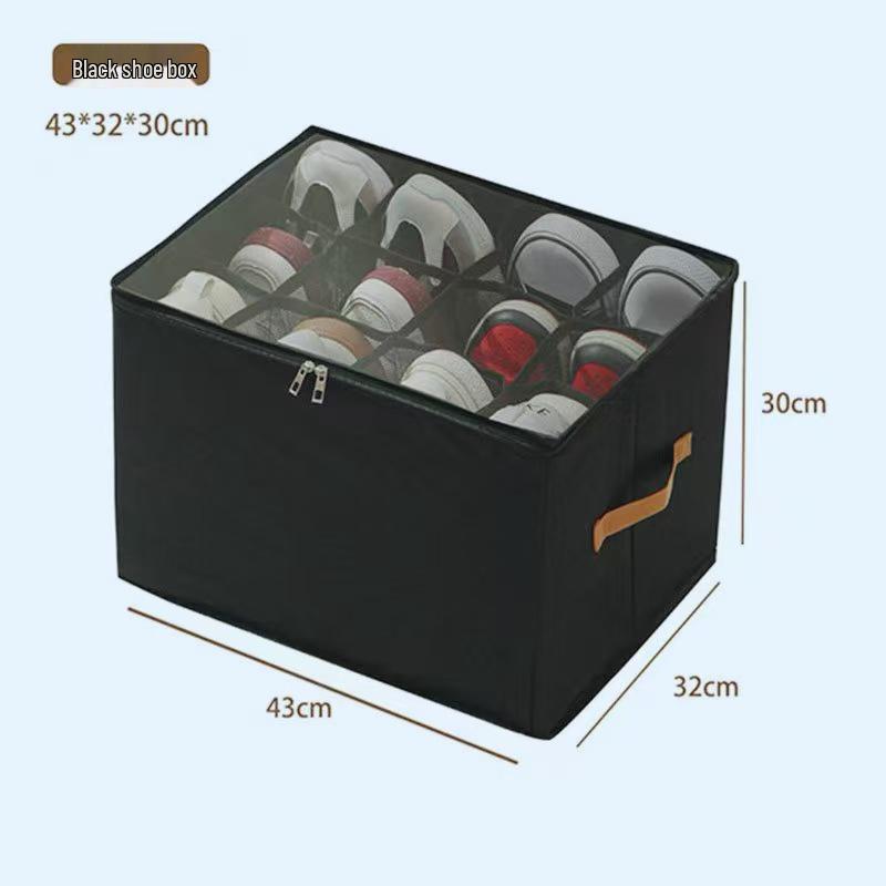 Yuzhe Transparent Foldable Shoe Storage Box with Compartments and Lid for Shoes and Sundries