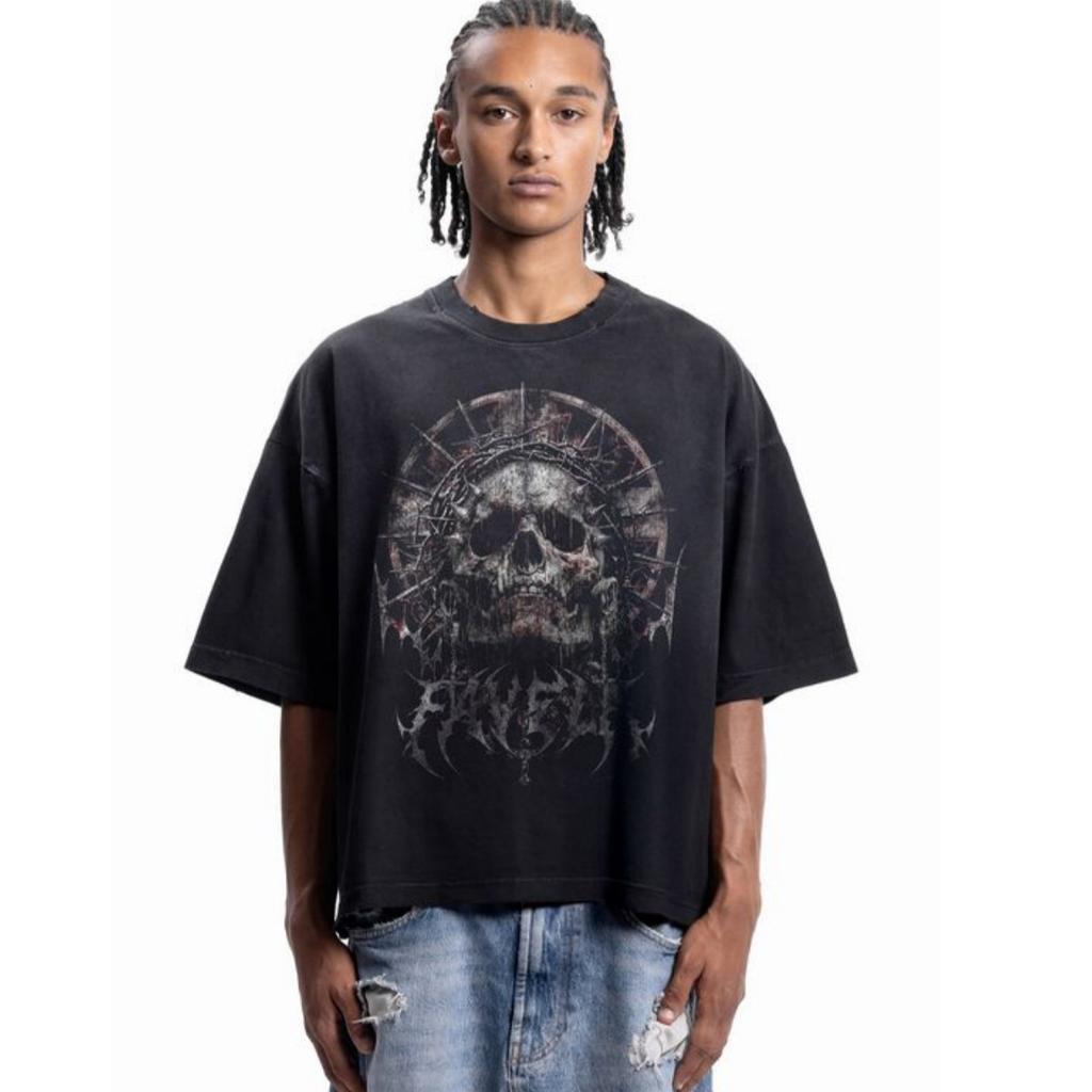 Pank Grunge Dark HighStreet Trendy Brand TShirt Cotton Graphic Tee Unisex Women Summer Streetwear