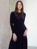 MUSE BY ROSE Alisa Velvet Shirred Dress (Violet)