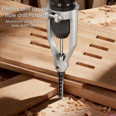 Aluminum Square Hole Jig Square Hole Drill Bit Adapter Mortising Attachment For Power Drills Adjustable Up To 54mm