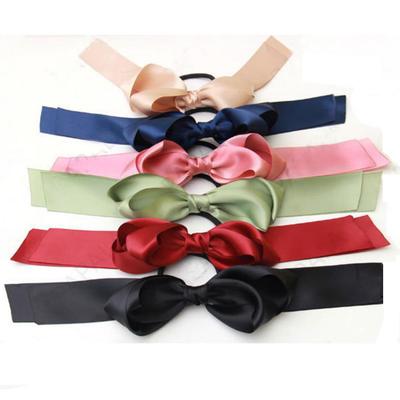 Women Multicolor Scrunchie Ponytail Holder Satin Ribbon Bow Hair Band Hair Rope