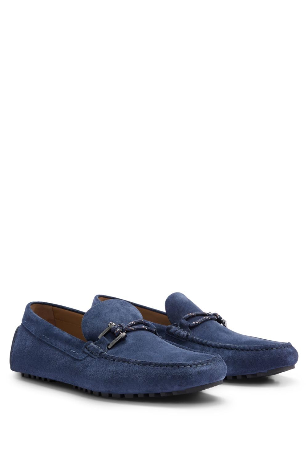 

Замшевые туфли для вождения с металлическими вставками Cord Indigo Blue [BOSS] и мужские 6.5