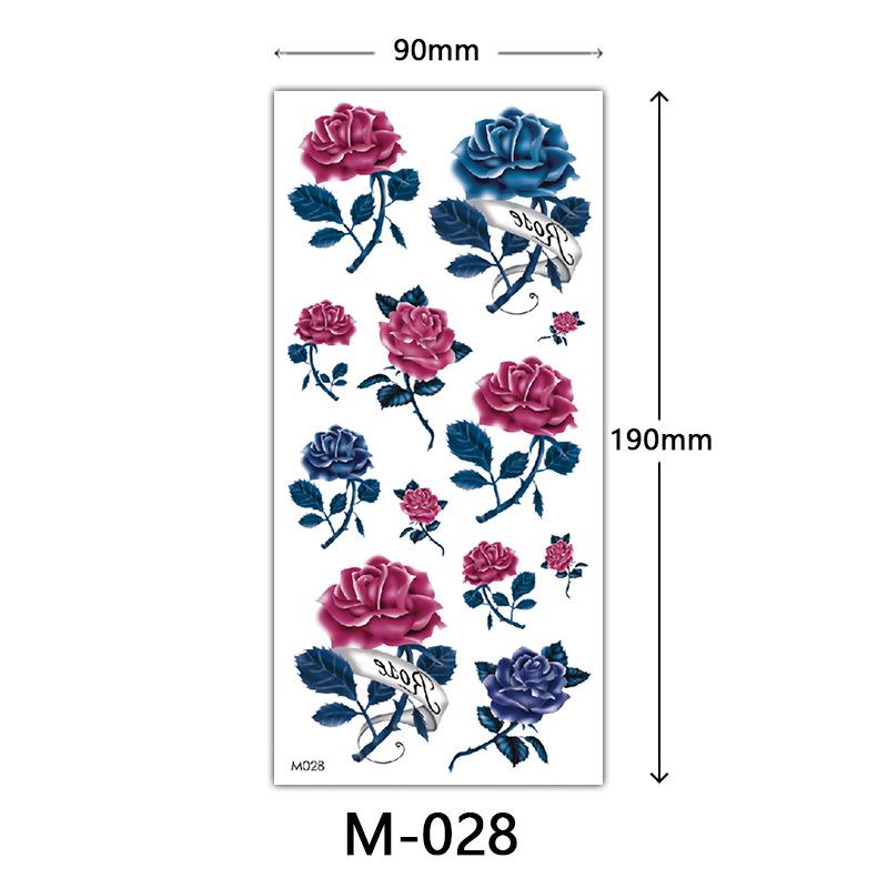 Waterproof Three-Dimensional Color Print Tattoo Sticker, Butterfly Flower Animal Tattoo