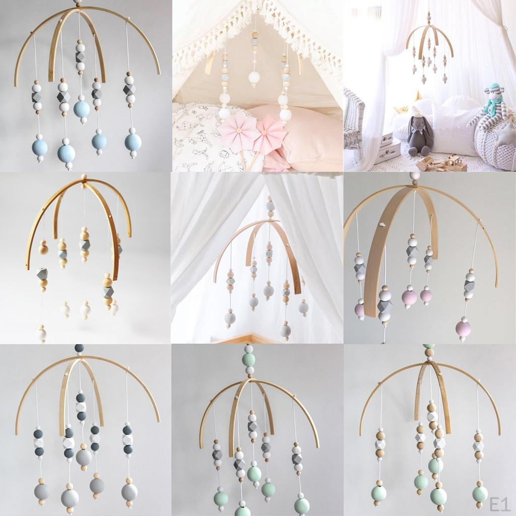 Baby Kids Crib Mobile Bed Bell Toys Wooden Wind Chimes Hanging Room Decor