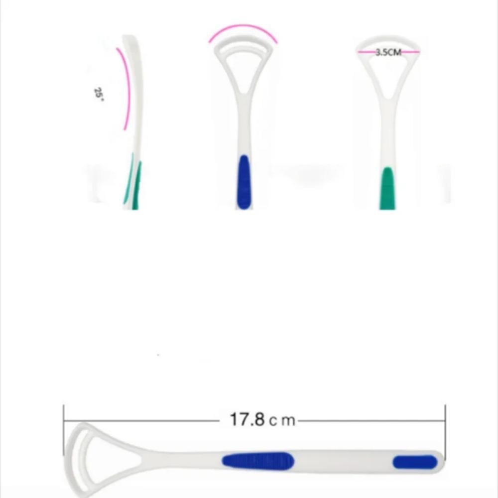 2Pcs Tongue Cleaner Bad Breath New Hot Away Hand Scraper Brush Silica Handle Oral Hygiene Dental Care Cleaning Tongue Scraper