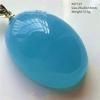Natural Blue Aquamarine Oval Pendant Jewelry For Women Men Dark Aquamarine Necklace Fashion  Brazil AAAAAA