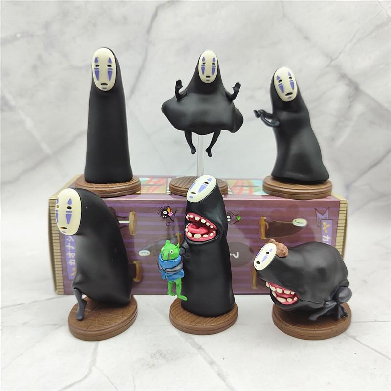 Spirited No Away Face Man Multiple Posture Models Desktop Decor Ornament Set