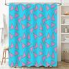Geometric Teal Blue Shower Curtain Modern Abstract Triangle Pattern Bathroom Decor Waterproof Fabric Liner Set