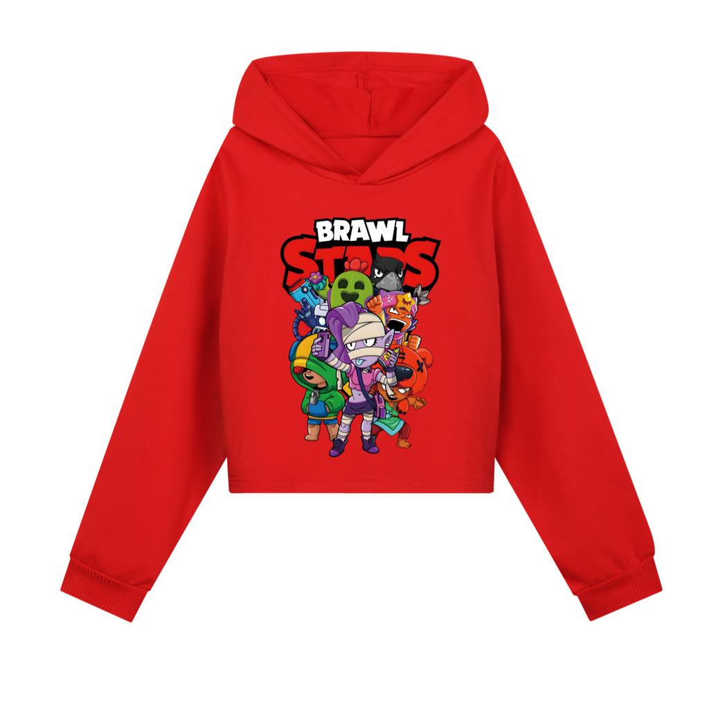 4094 Children Girls Brawl Stars Printed Casual Long Sleeves Hoodies