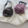 Goth Cloth Big Rose Pendant Choker Blue Rope Necklace for Women Elegant Weave Knotted Bowknot Adjustable Chain Jewelry