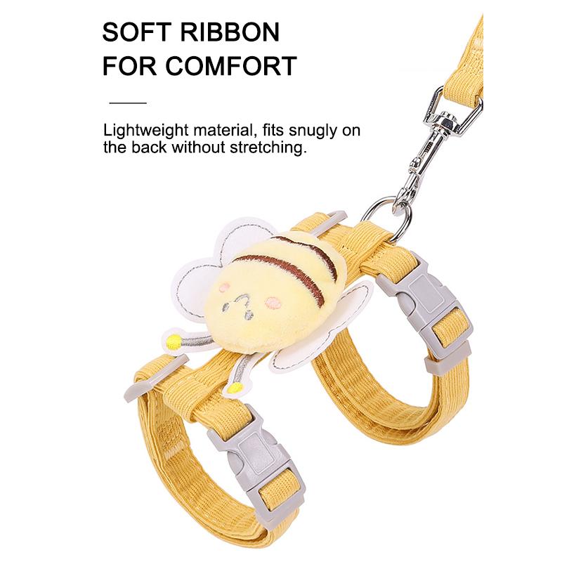 Cat Harness & Leash Set, Cats Escape Proof - Cute Bee Plaid Lightweight Soft Petsafe Harness
