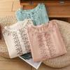 Embroidery Flower Pattern Women Shirt Retro Style Round Neck Pullover Tops 3 4 Sleeve Summer Casual Blouse