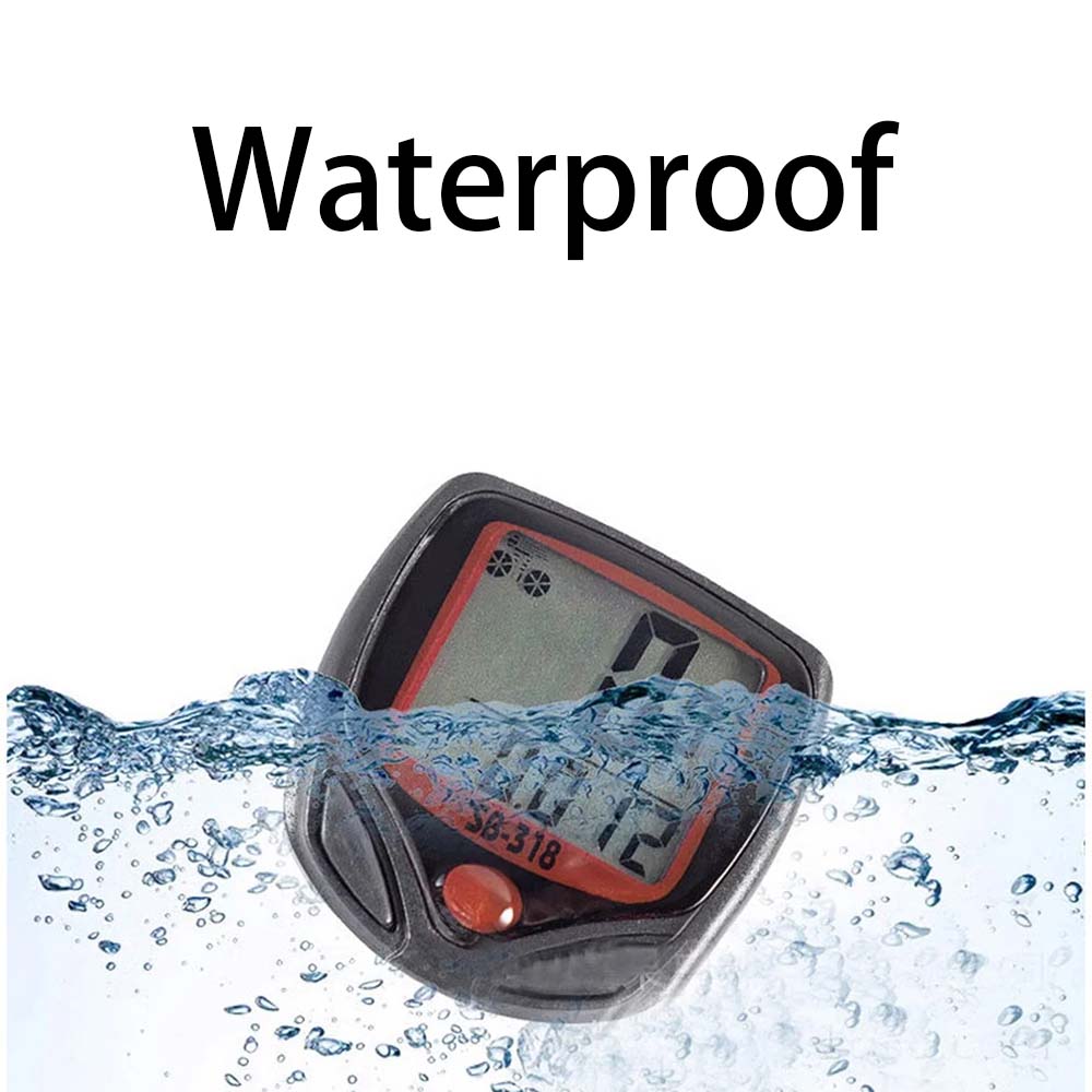 Bicycle Speedometer, Waterproof Wired Bike Computer with LCD Display, Cycle Odometer with Auto ON/OFF for Mountain, Road & Folding Bikes