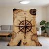 Retro Compass and World Map Blanket Flannel Warm Soft Throw Blanket For Room Sofa Childish Birthday Gifts