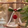 Christmas Hanging Ornaments with Ribbon and Bells for Christmas Tree Window Decor, Holiday Pendant Accessories