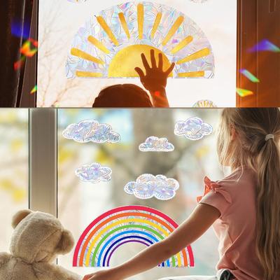 9) Functional Rainbow For Window Decal Privacy Sticker Colorful Design