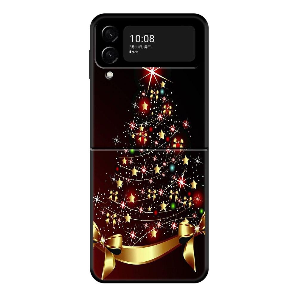 

Счастливый Рождественский Олень Чехол для телефона для Samsung Galaxy Z Flip Z Flip3 5G Z Flip4 Твердый ПК Матовый Чехол Samsung Z Flip