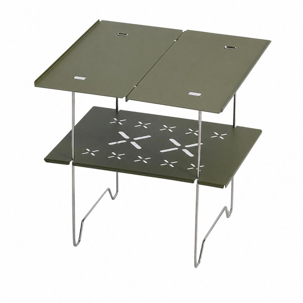 Two-Tier Folding Table Collapsible for Picnics